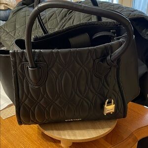 Nine West Black Quilted Satchel
